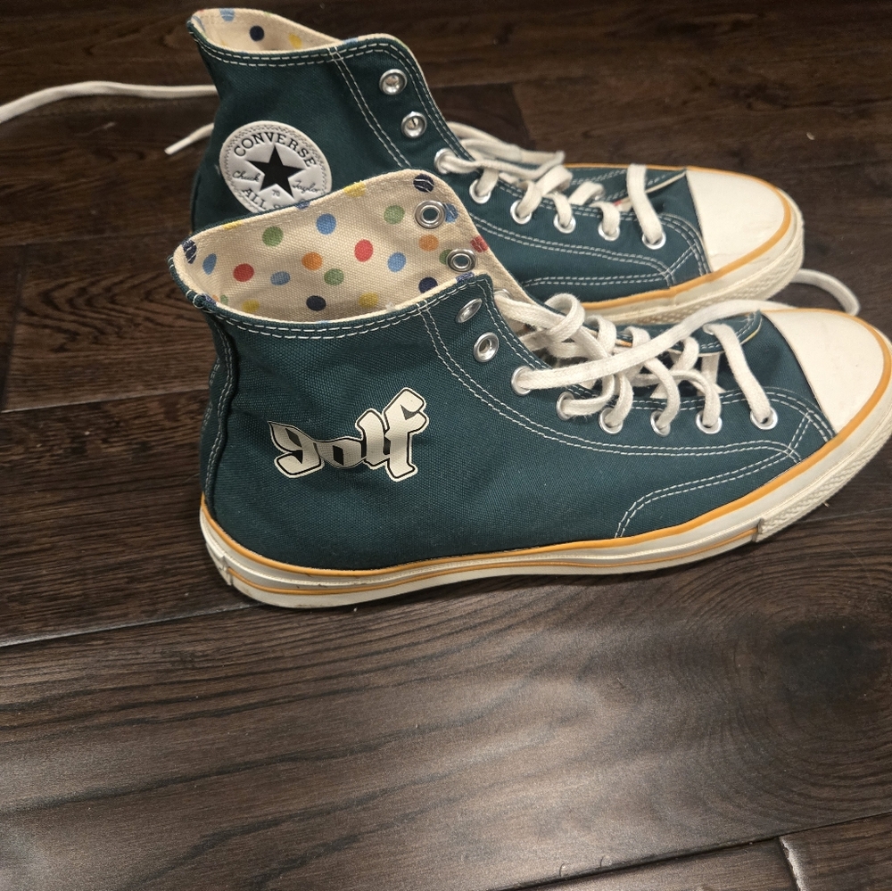 Converse X Golf Wang High Mens Size 11 Women’s Sz 13 Green